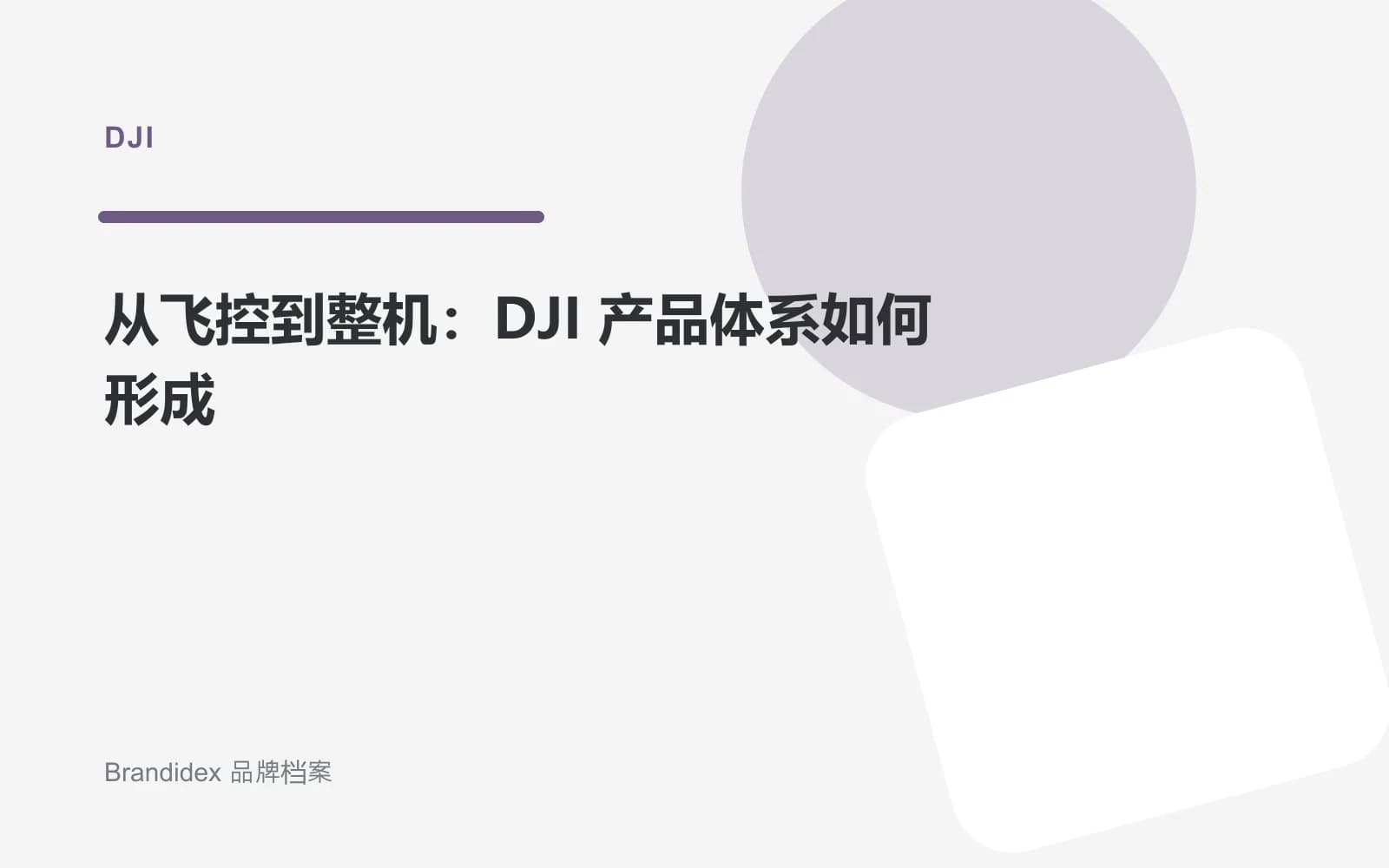 从飞控到整机:DJI 产品体系如何形成文章封面