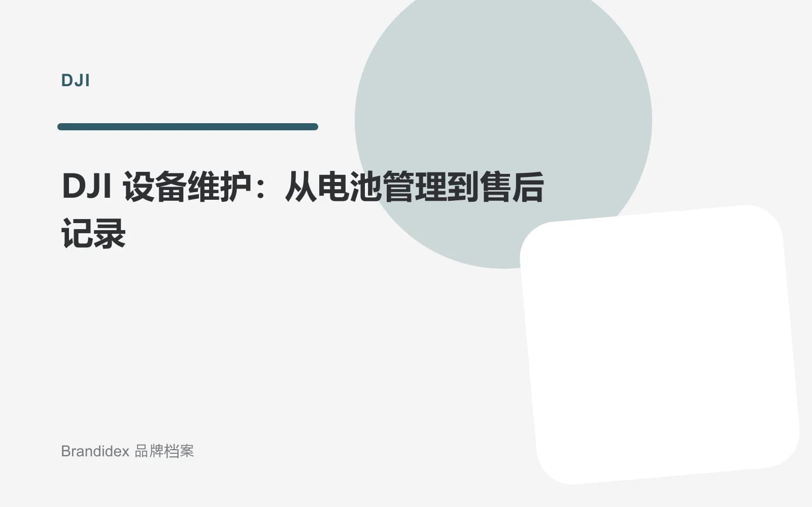 DJI 设备维护:从电池管理到售后记录文章封面